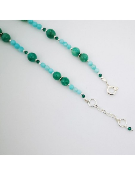 Collar de Amazonitas Variadas, Esmeralda y Cristal Swarosky