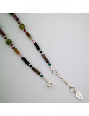 Collar de Turmalina Multicolor, Rubí...