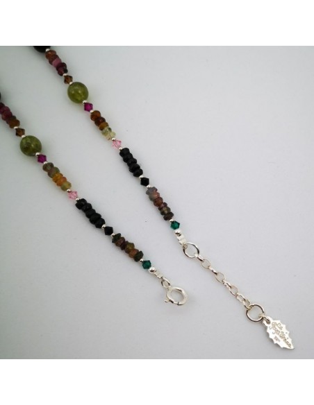 Collar de Turmalina Multicolor, Rubí y Cristal Swarosky
