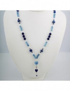 Collar de Aguamarina, Cianita, Lapislázuli, Iolita y...