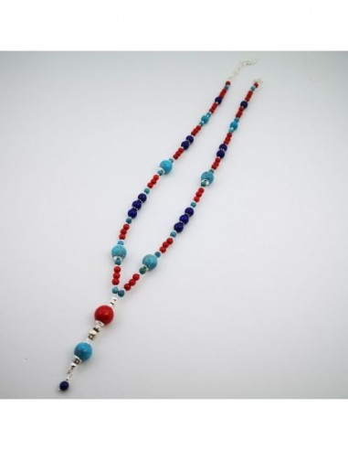 Collar de Turquesa, Coral Bambú y...