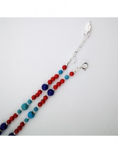 Collar de Turquesa, Coral Bambú y...