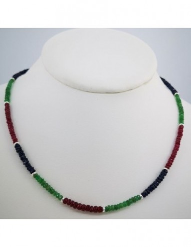 Ruby, Emerald, and Sapphire Necklace