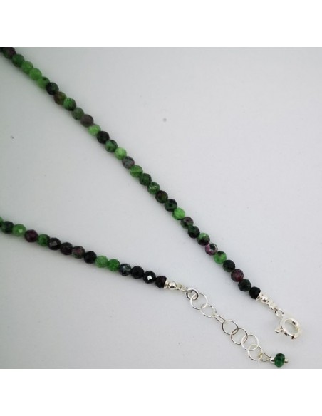 Collar de Zoisita Rubí, Esmeralda, Zafiro y Rubí