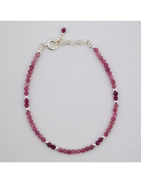 Pulsera de Turmalina Rosa y Rubí