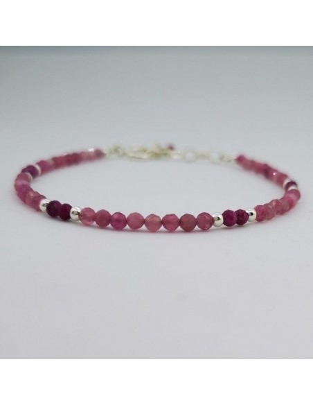 Pulsera de Turmalina Rosa y Rubí