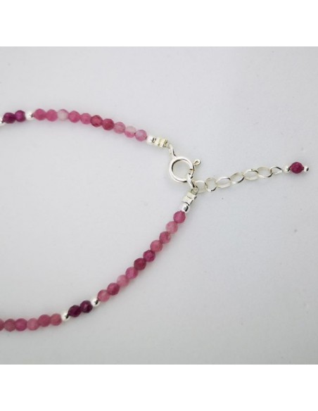 Pulsera de Turmalina Rosa y Rubí