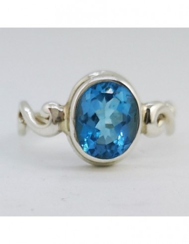 Anillo de Topacio Azul