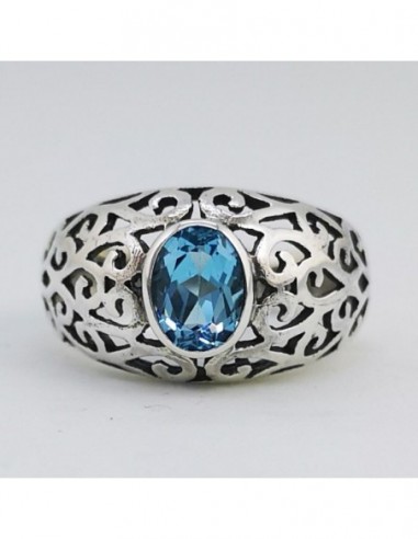 Anillo de Topacio Azul