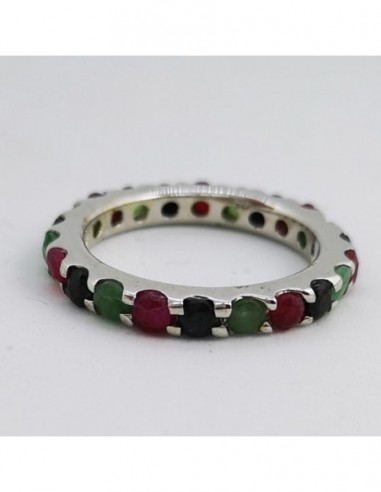 Emerald, Ruby, and Spinel Ring