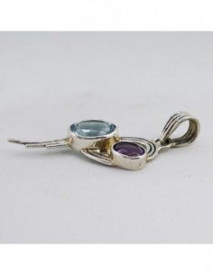 Colgante de Topacio Azul y Amatista 2