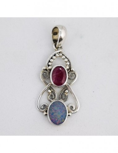 Opal and Ruby Pendant