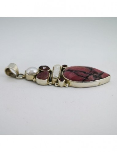 Colgante de Rodonita, Turmalina Rosa,...