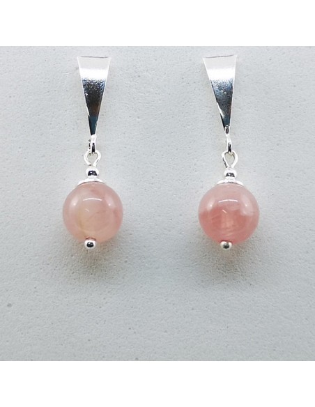Pendientes de Cuarzo Rosa