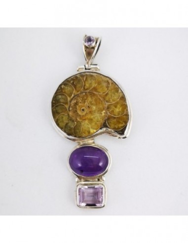 Ammonite Pendant, Amethyst