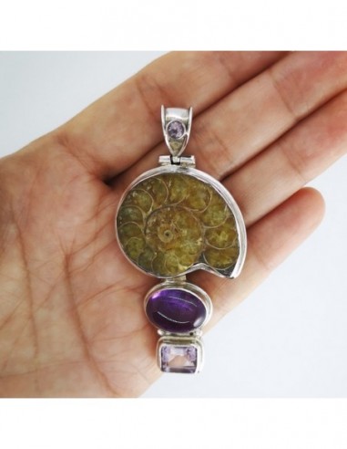 Colgante de Amonite, Amatista