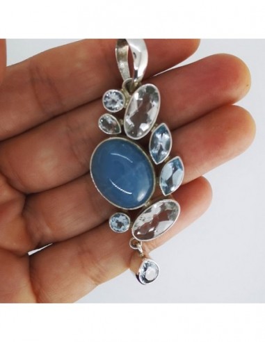 Colgante de Aguamarina, Topacio Azul...