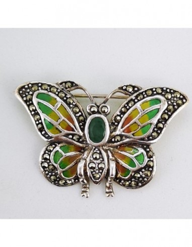 Emerald and Zirconia Pendant and Brooch