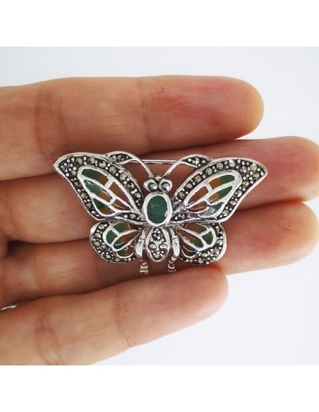 Colgante y Broche de Esmeralda y Circonitas