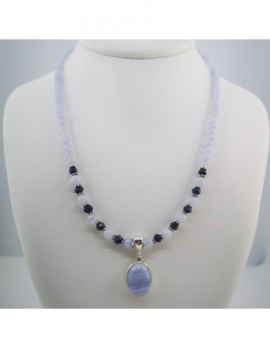 Chalcedony and Sapphire Necklace