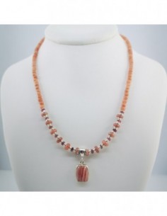 Collar de Rodocrosita y Turmalina Rosa