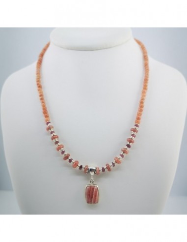 Rhodonite and Pink Tourmaline Necklace