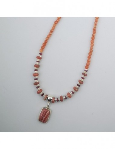 Rhodonite and Pink Tourmaline Necklace