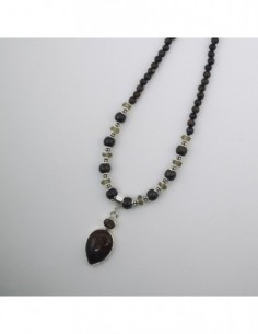 Collar de Broncita y Cuarzo Ahumado 2