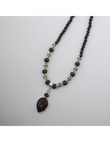 Collar de Broncita y Cuarzo Ahumado