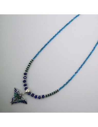 Collar de Apatito Azul, Esmeralda y...