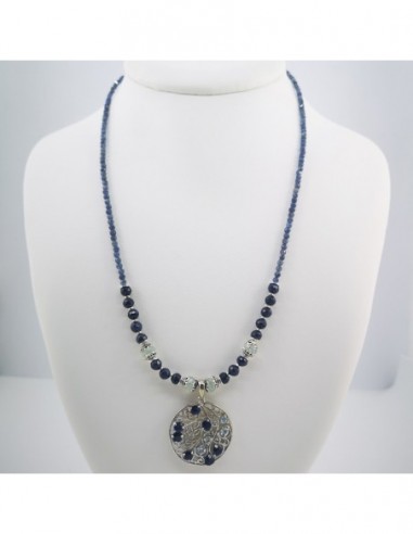 Sapphire Necklace, Blue Topaz, Iolite, and Moonstone