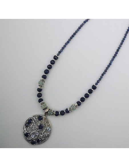 Collar de Zafiro, Topacio Azul, Iolita y Piedra de Luna