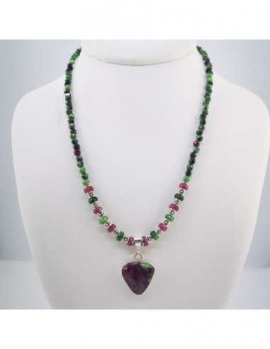 Ruby and Zoisite Ruby Pendant Necklace