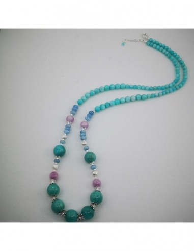 Amazonite, Aquamarine, and Kunzite Necklace