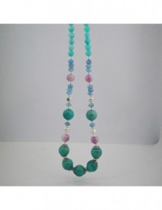 Collar de Amazonita, Aguamarina y Kuncita 2