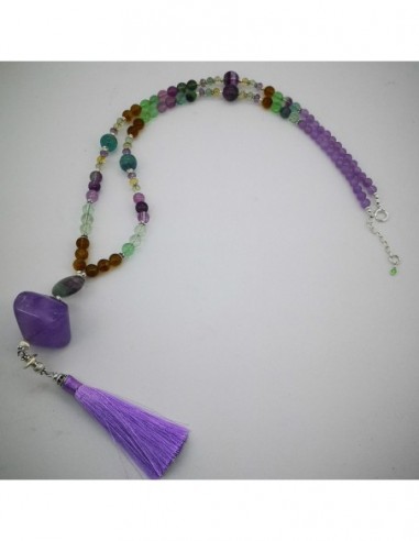 Fluorite and Amethyst Necklace