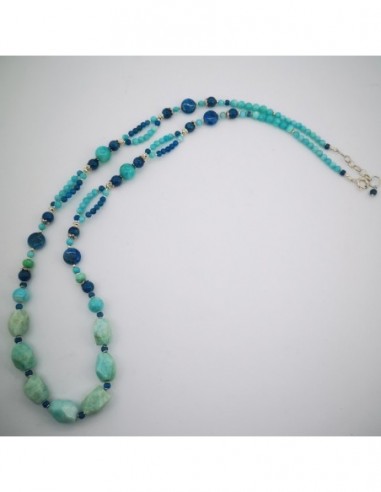 Amazonite and Blue Apatite Necklace