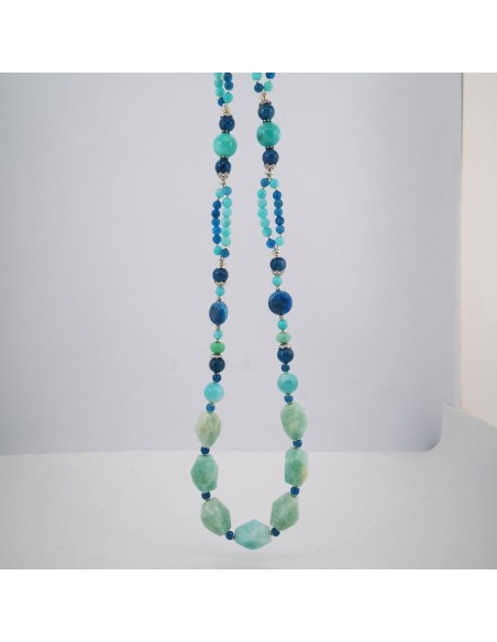 Collar de Amazonita y Apatito Azul