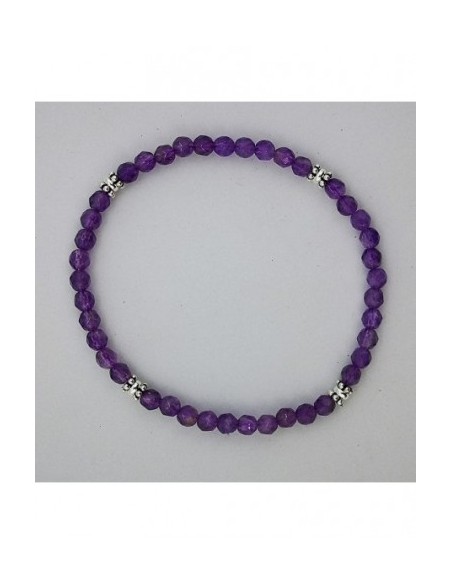 Pulsera Elástica de Gemas, Adornos de Plata y Bola Pequeña