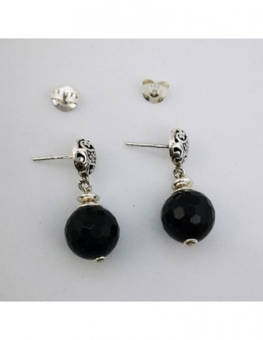 Round Gemstone Ball Earrings with...