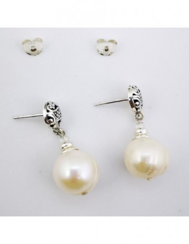 Round Gemstone Ball Earrings with...