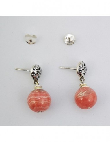 Round Gemstone Ball Earrings with...