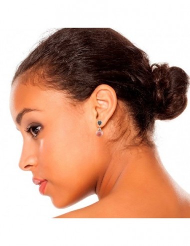 Round Gemstone Ball Earrings with...