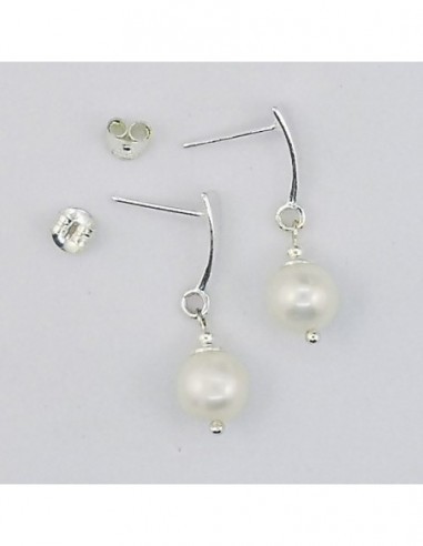 Ball Gemstone Earrings with Silver...