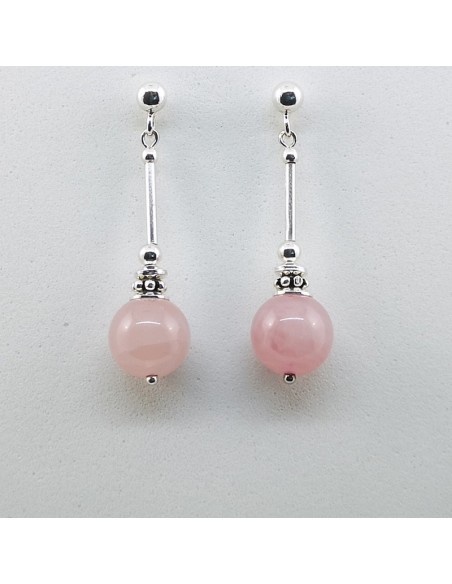 Pendientes de Cuarzo Rosa