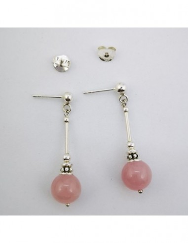 Pendientes de Cuarzo Rosa