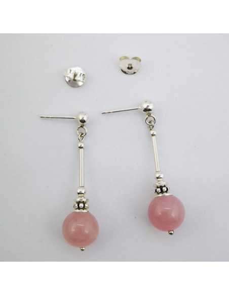 Pendientes de Cuarzo Rosa