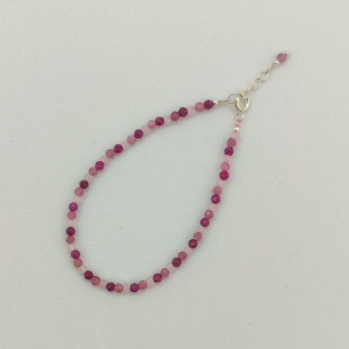 Pulsera de Cuarzo Rosa, Turmalina...