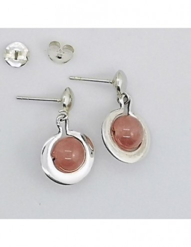 Pendientes de Cuarzo Rosa
