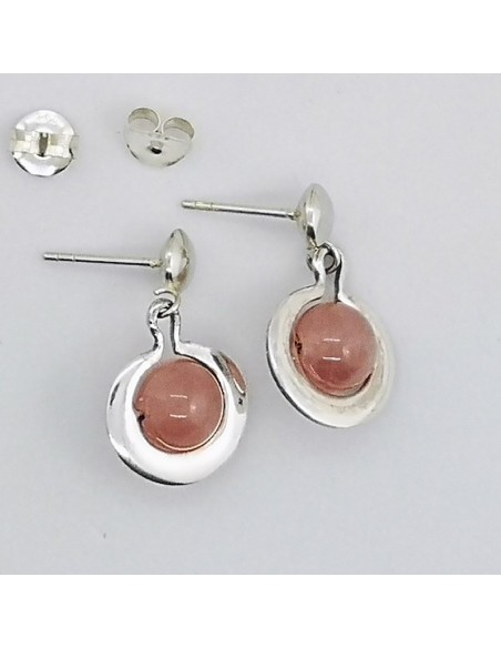 Pendientes de Cuarzo Rosa